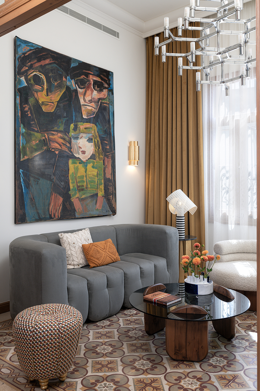 Living room at Maison Dada Guesthouse in Beirut photographed by Walid Rashid