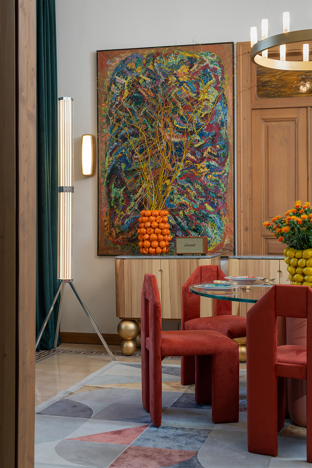 Dining area at Maison Dada Guesthouse in Beirut photographed by Walid Rashid