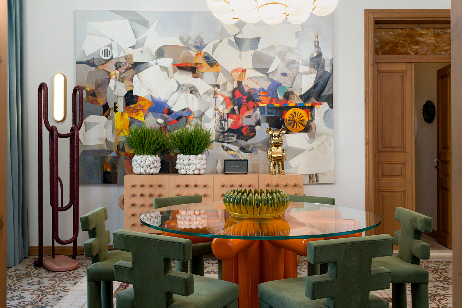 Living room area at Maison Dada Guesthouse in Beirut photographed by Walid Rashid