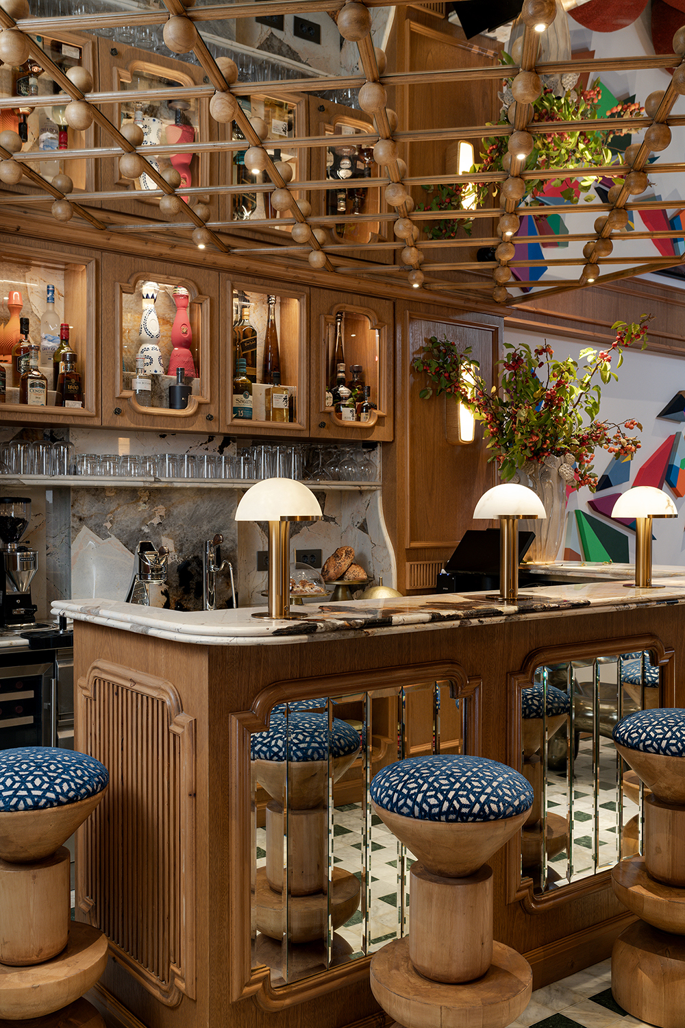 Bar interior at Maison Dada Guesthouse in Beirut photographed by Walid Rashid