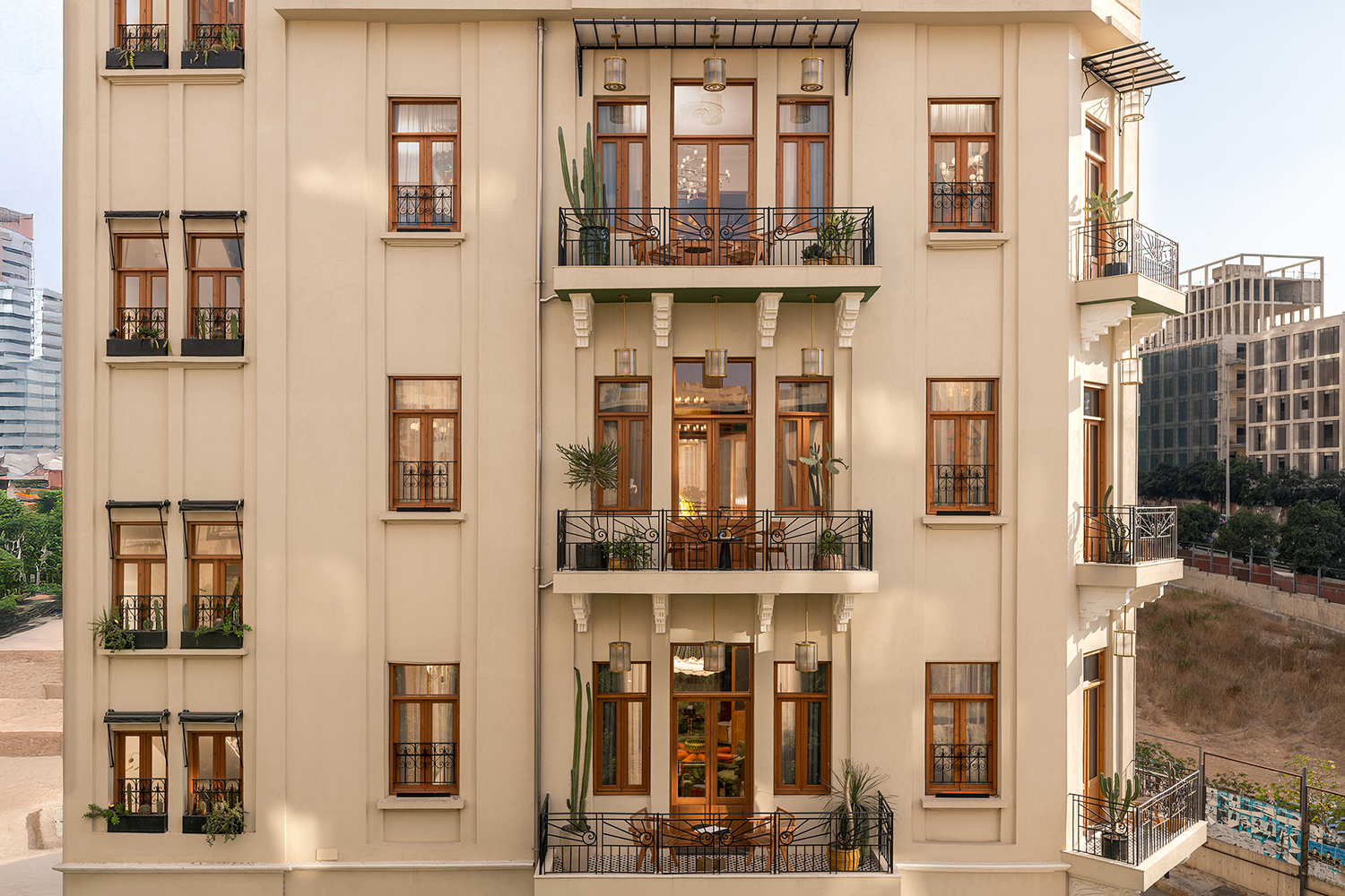 Facade of Maison Dada Guesthouse in Beirut photographed by Walid Rashid